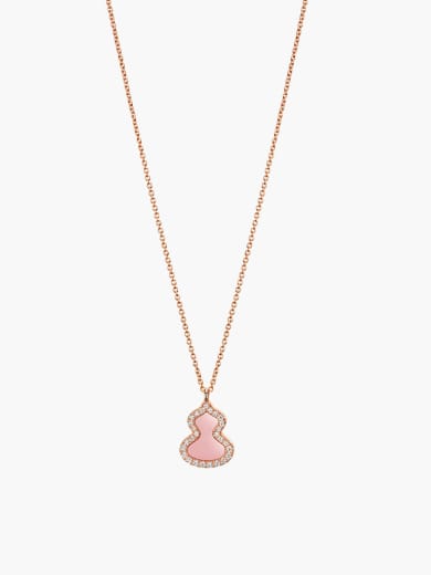 Qeelin Petite Wulu Necklace in 18k Rose Gold Diamonds