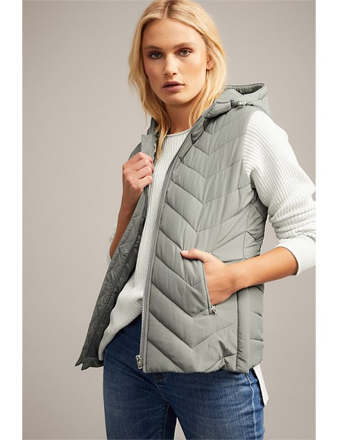 chevron puffer vest