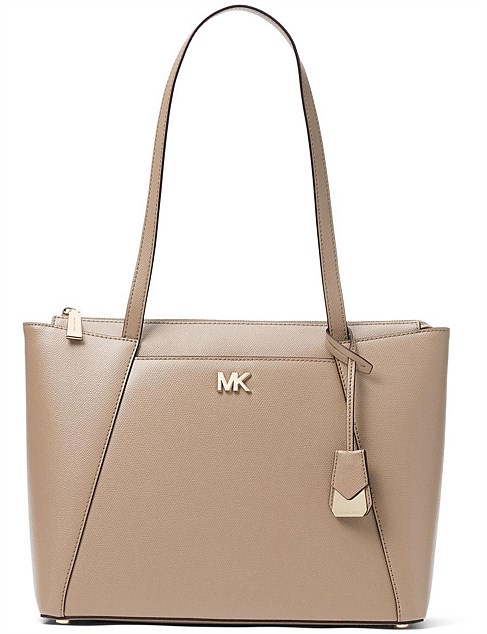 michael kors maddie medium crossgrain leather tote