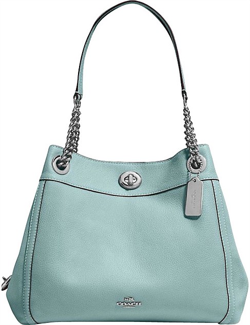 coach turnlock edie leather shoulder bag