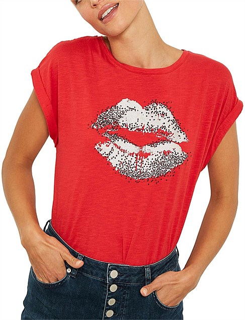 Mint velvet cheap lips t shirt