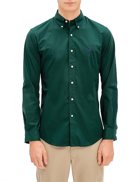 ralph lauren green long sleeve shirt