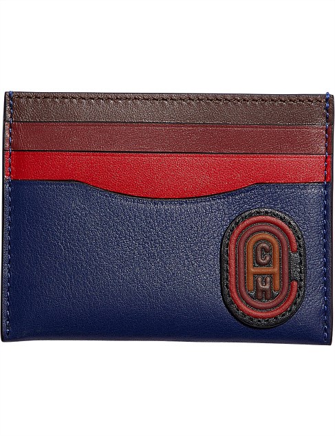 card wallet in colorblock with coach patch