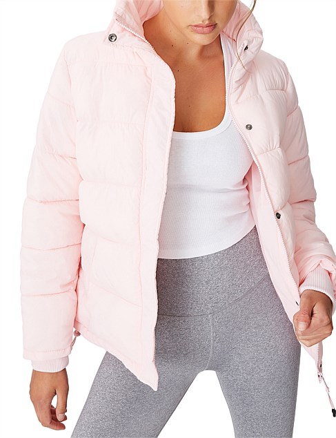 cotton on body pink puffer jacket