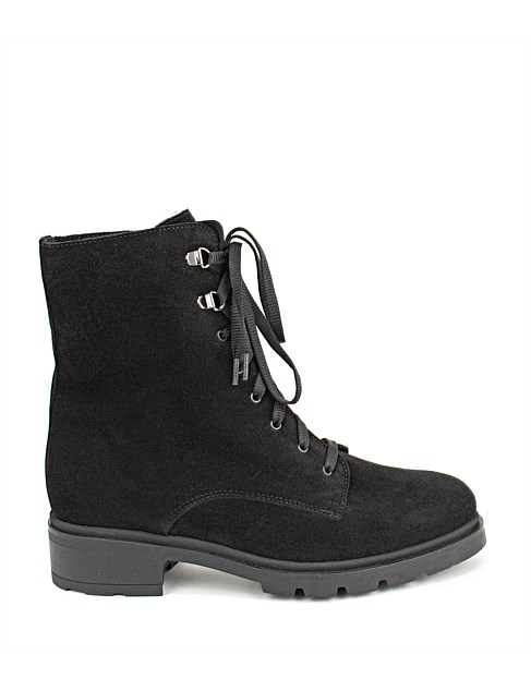 womens black suede lace up ankle boots