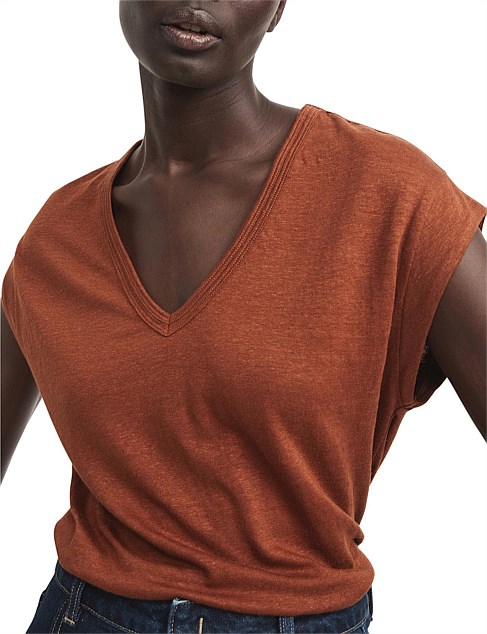 gap linen v neck t shirt