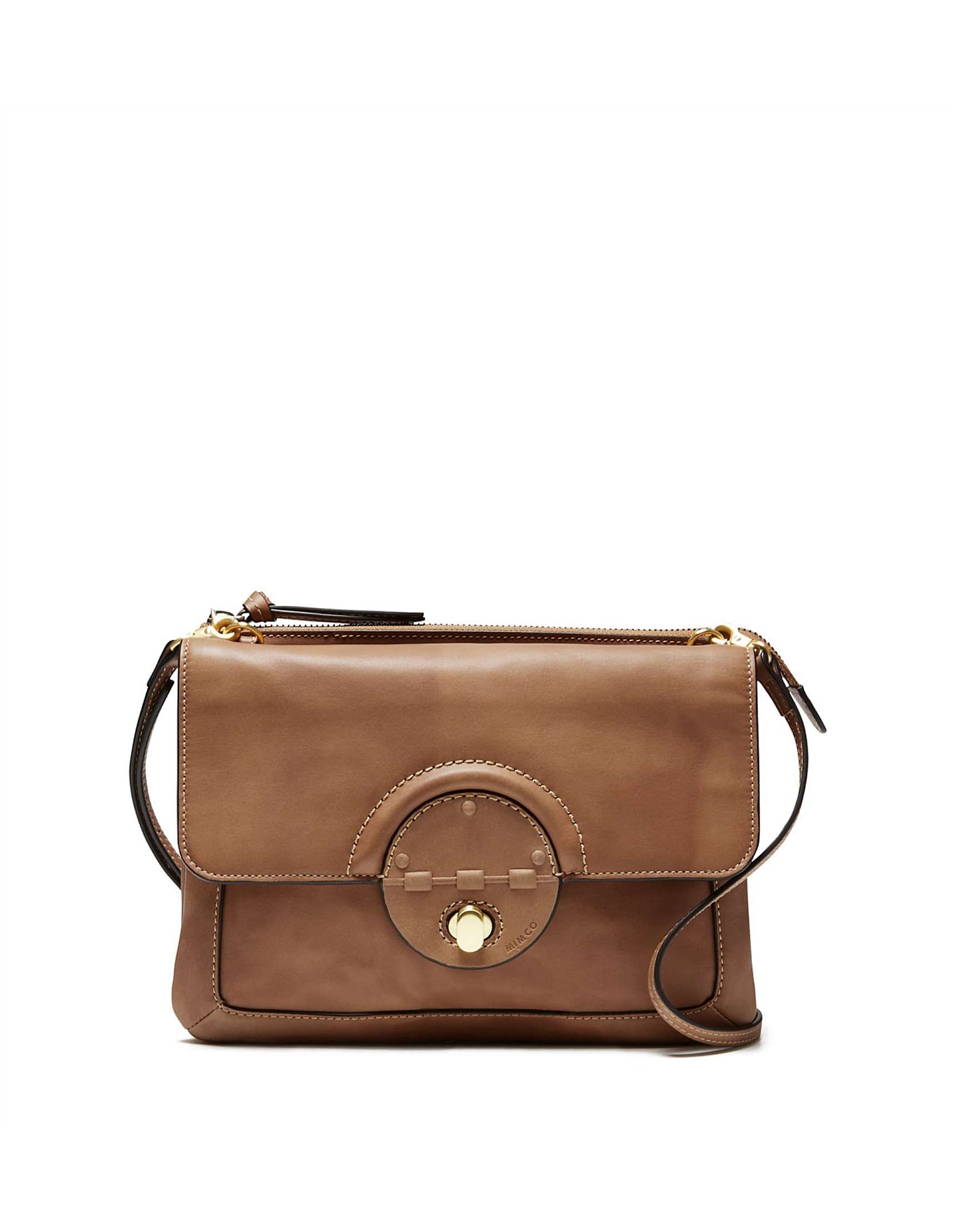 mimco tan hip bag