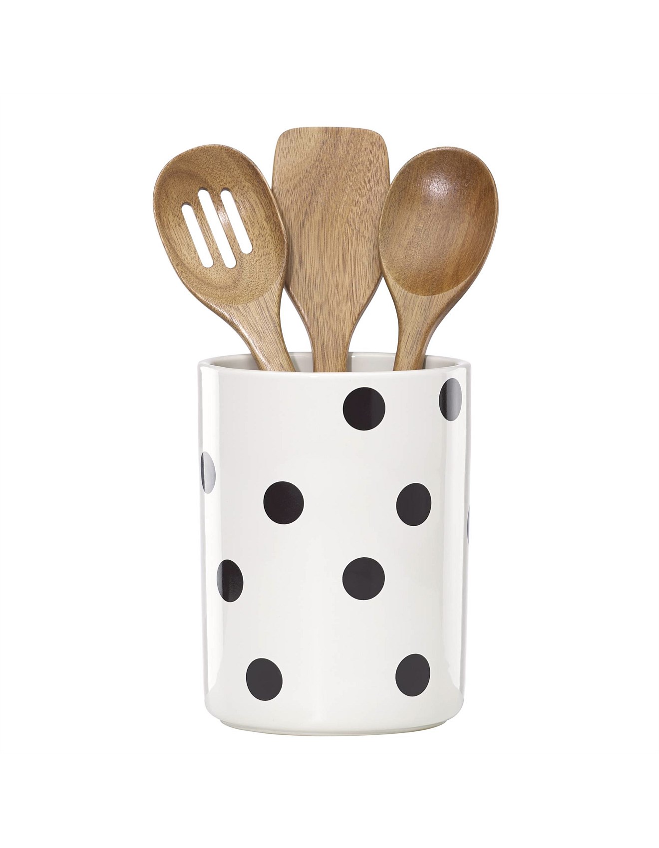 Kitchen Storage | David Jones - Kate Spade Scatter Dot Utensil Crock  W/Utensils