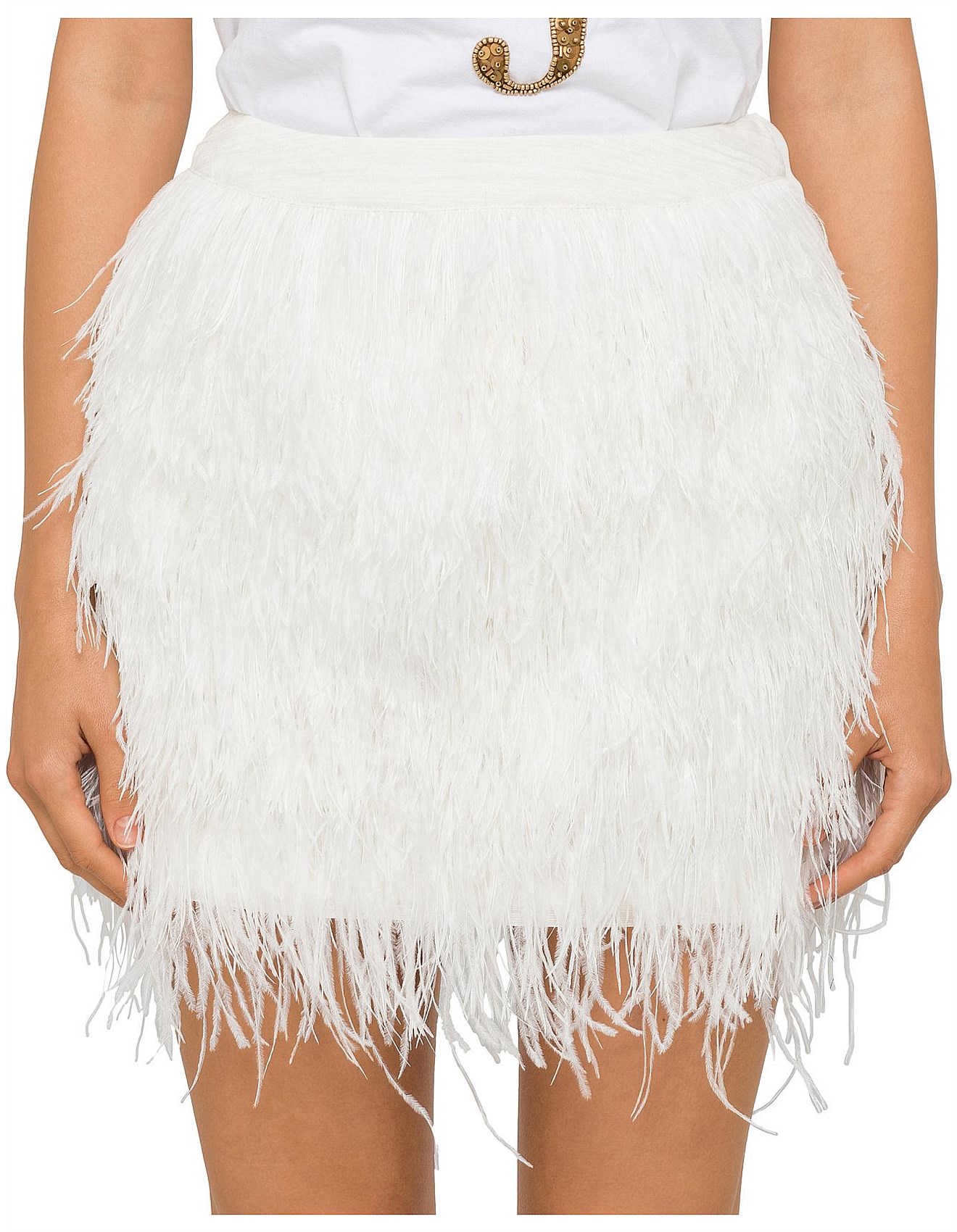 aje feather skirt