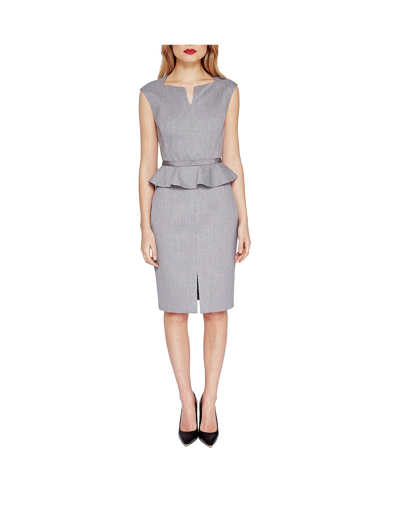 ted baker grey peplum dress