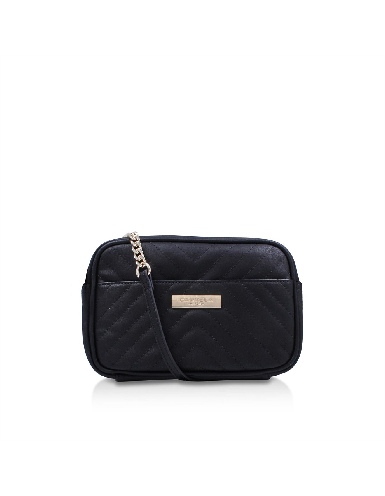 carvela black quilted bag