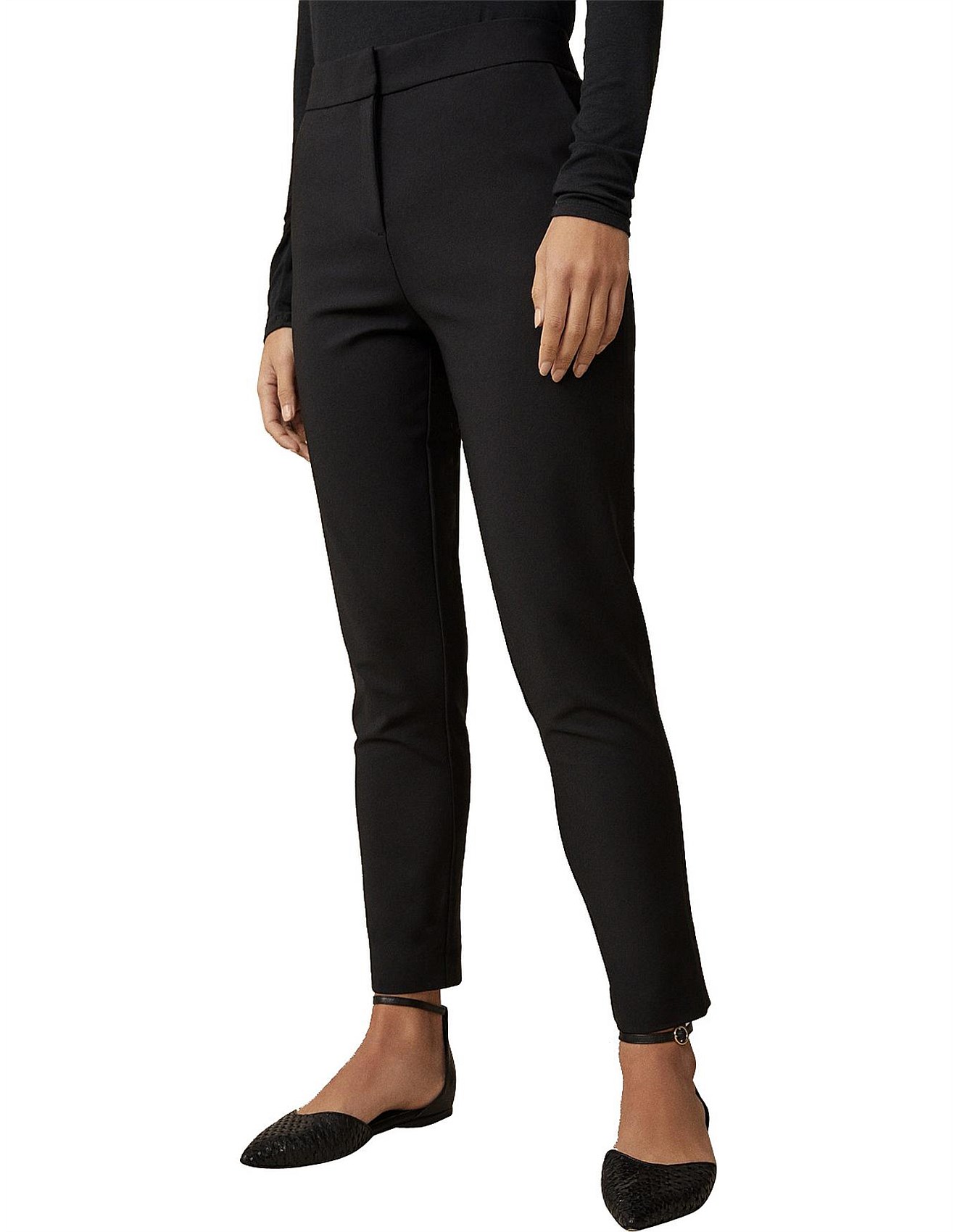 black slim cropped pants