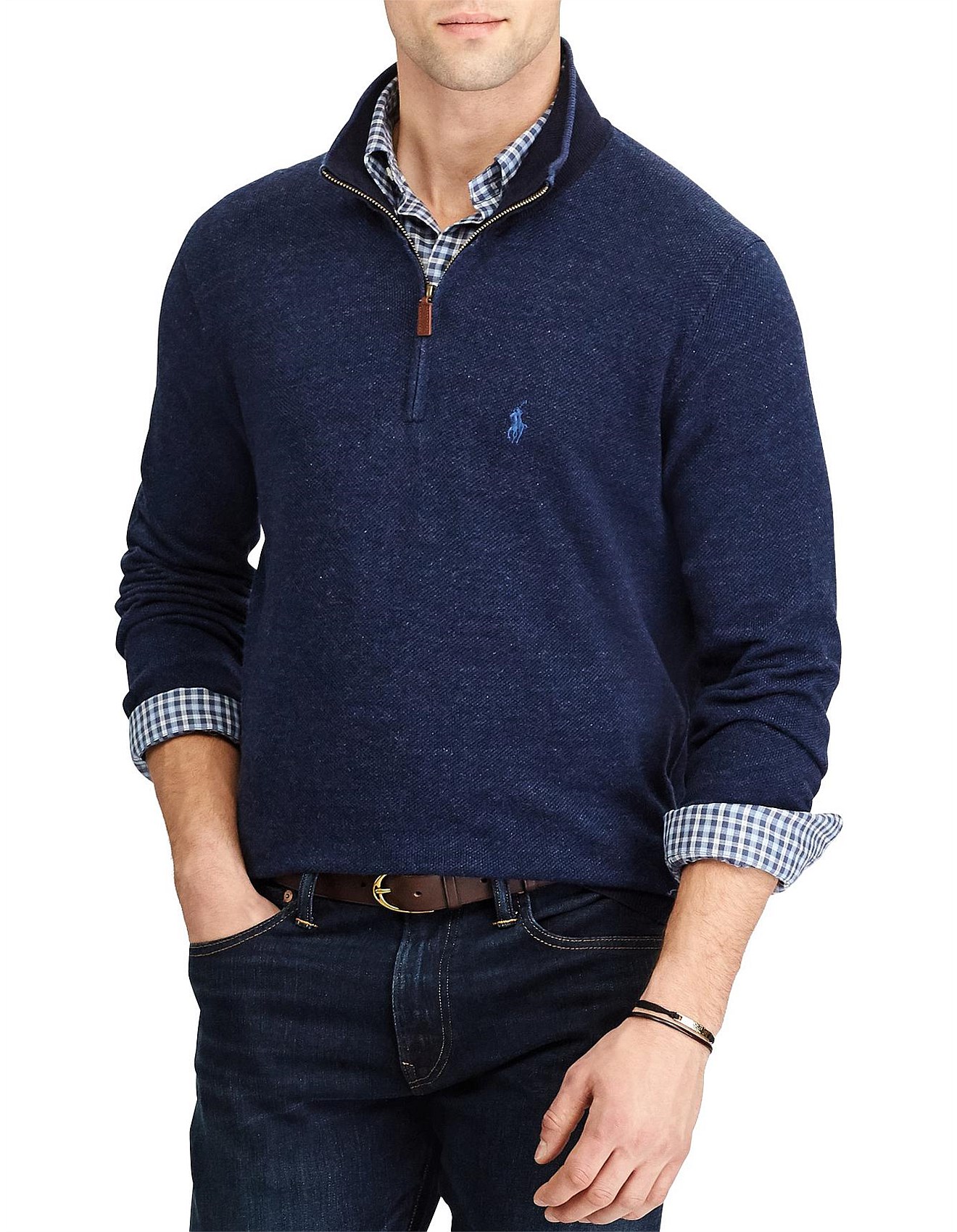 Men s Cotton Half Zip Sweater 