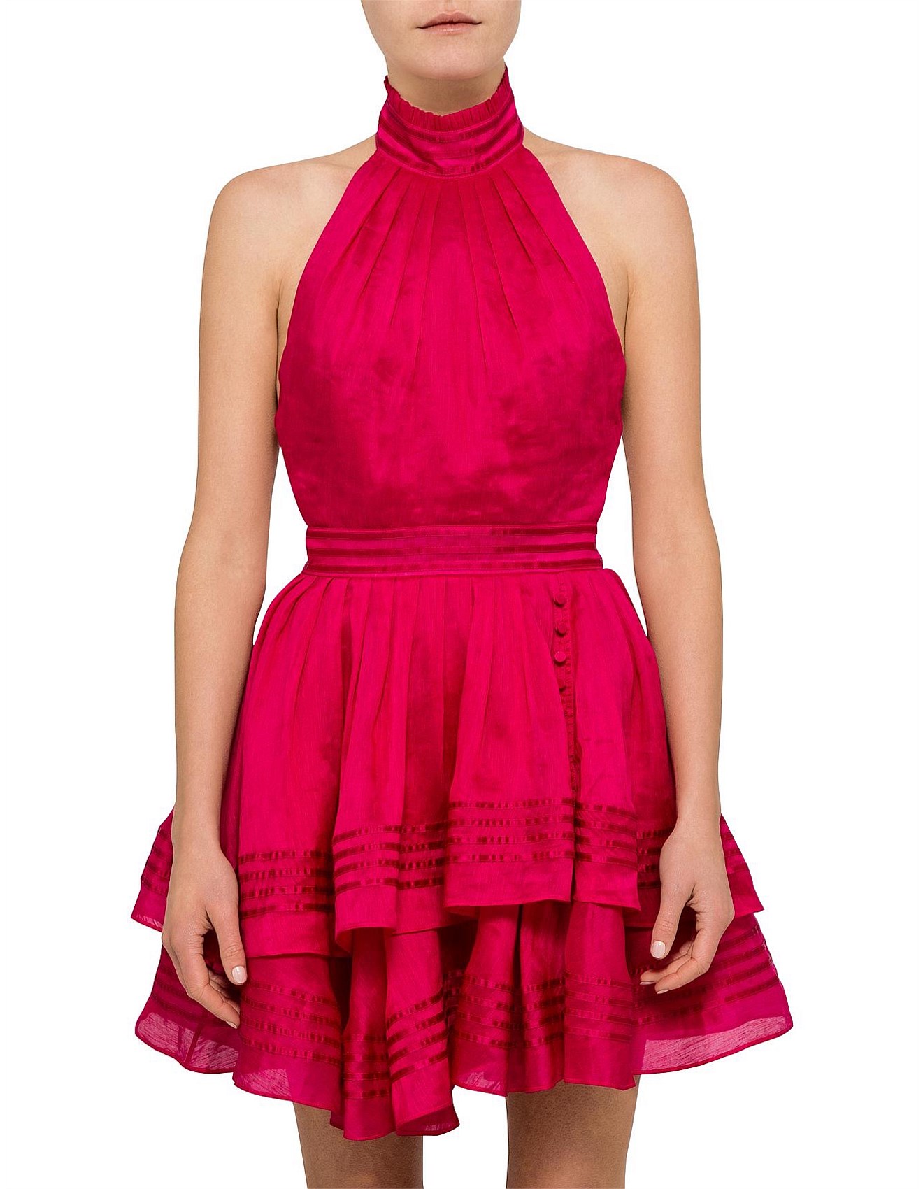 alice and olivia neon pink dress