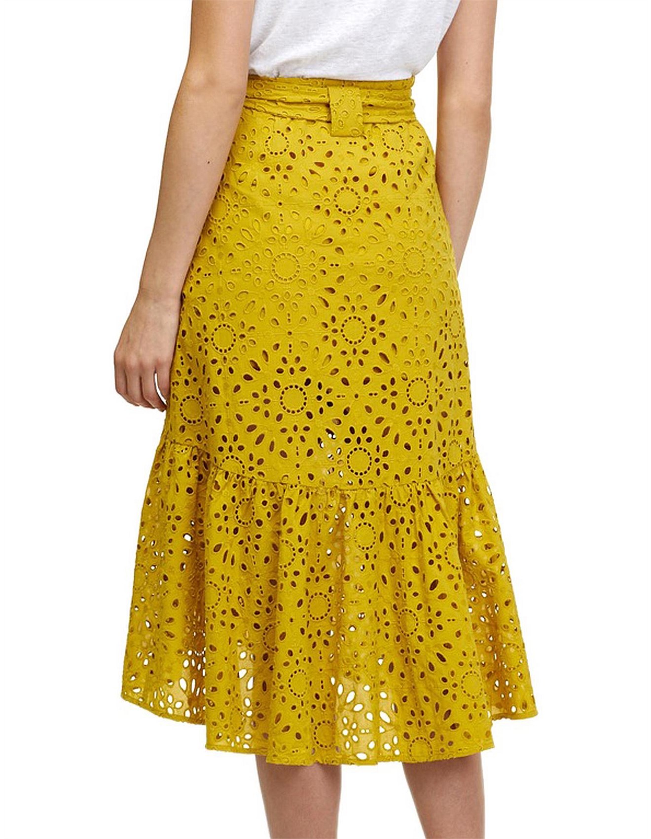 country road mustard skirt