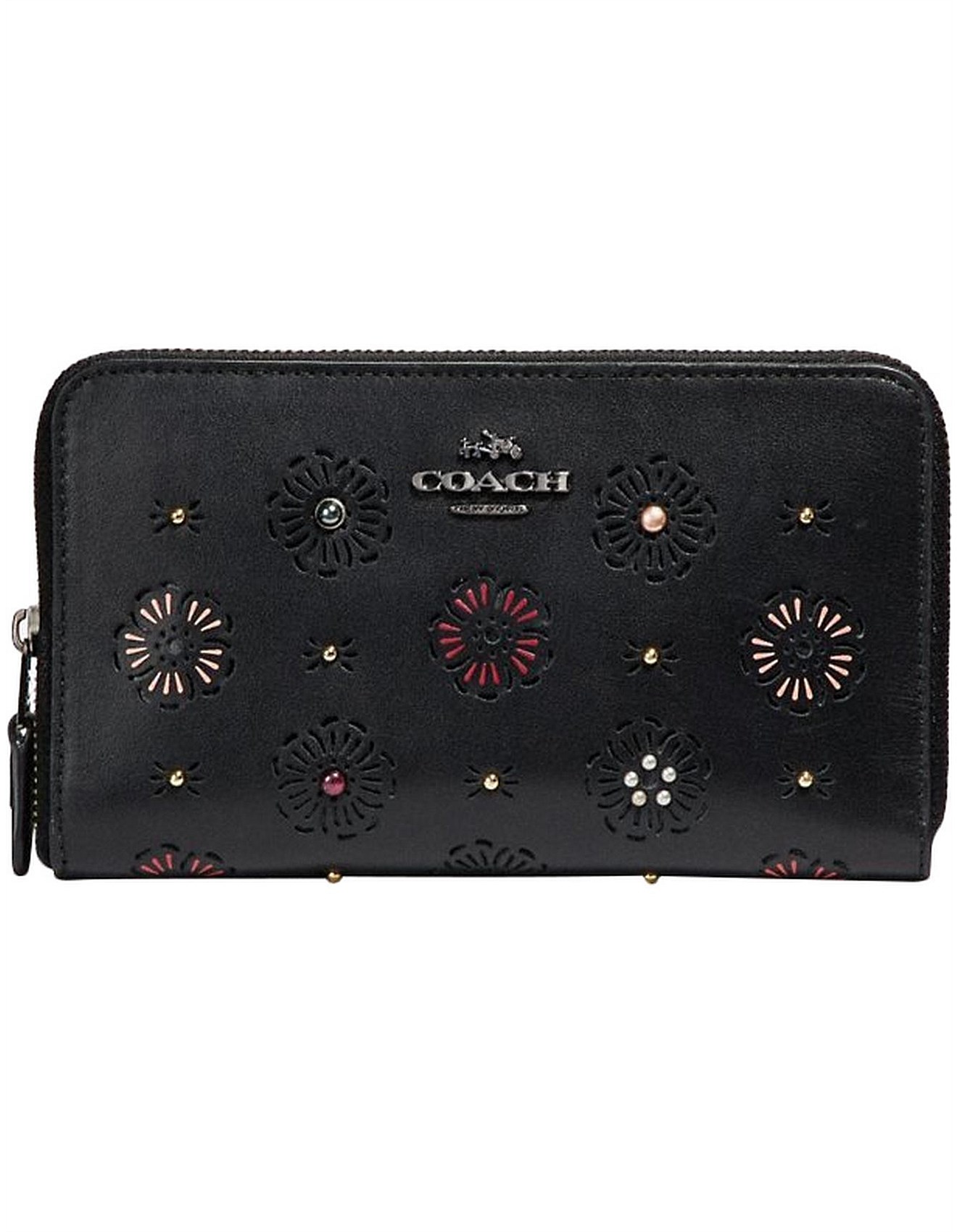 Coach | Footwear & Accessories | David Jones - CUT OUT TEA ROSE MEDIUM ZIP  AROUND WALLET