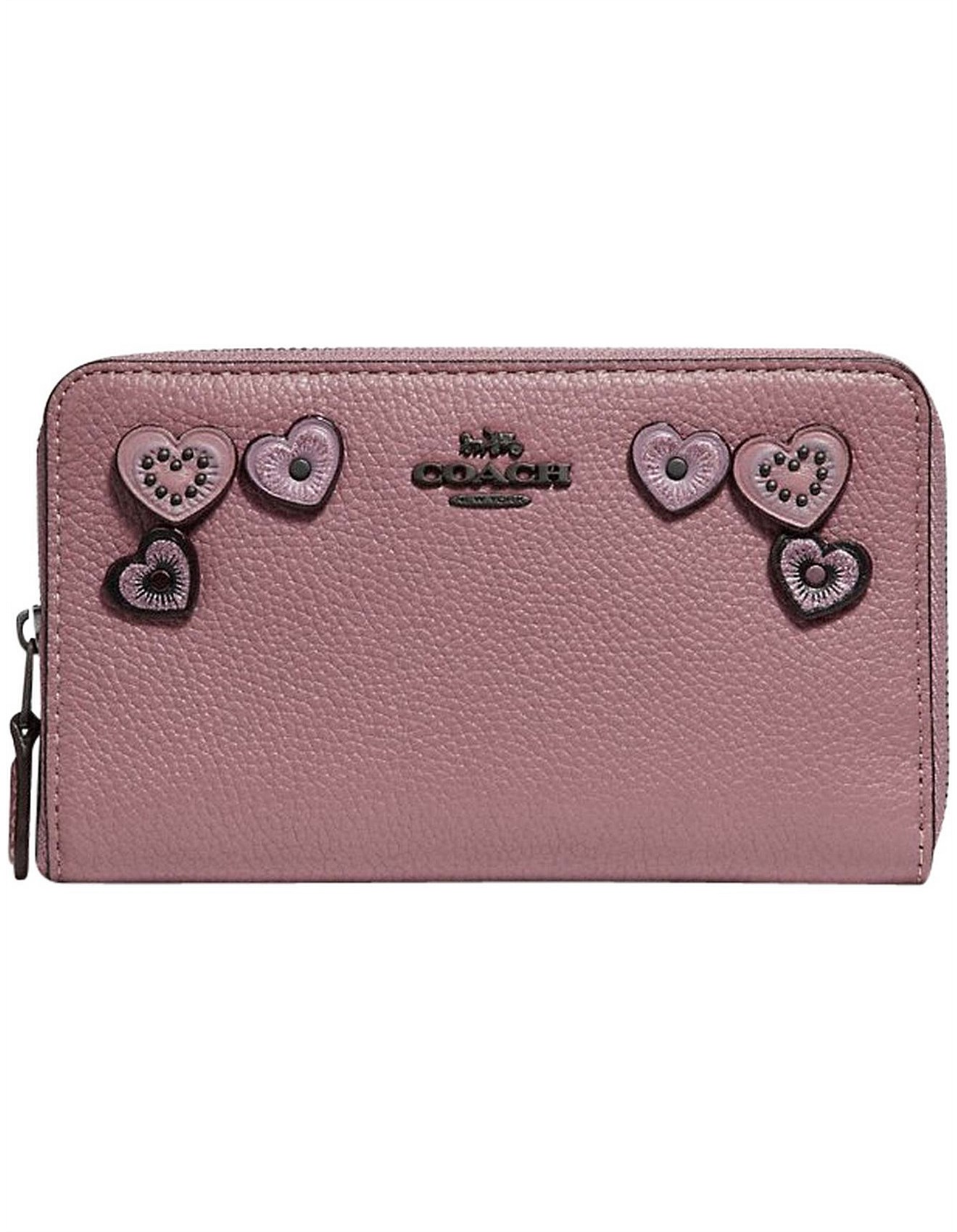 coach wallet with hearts