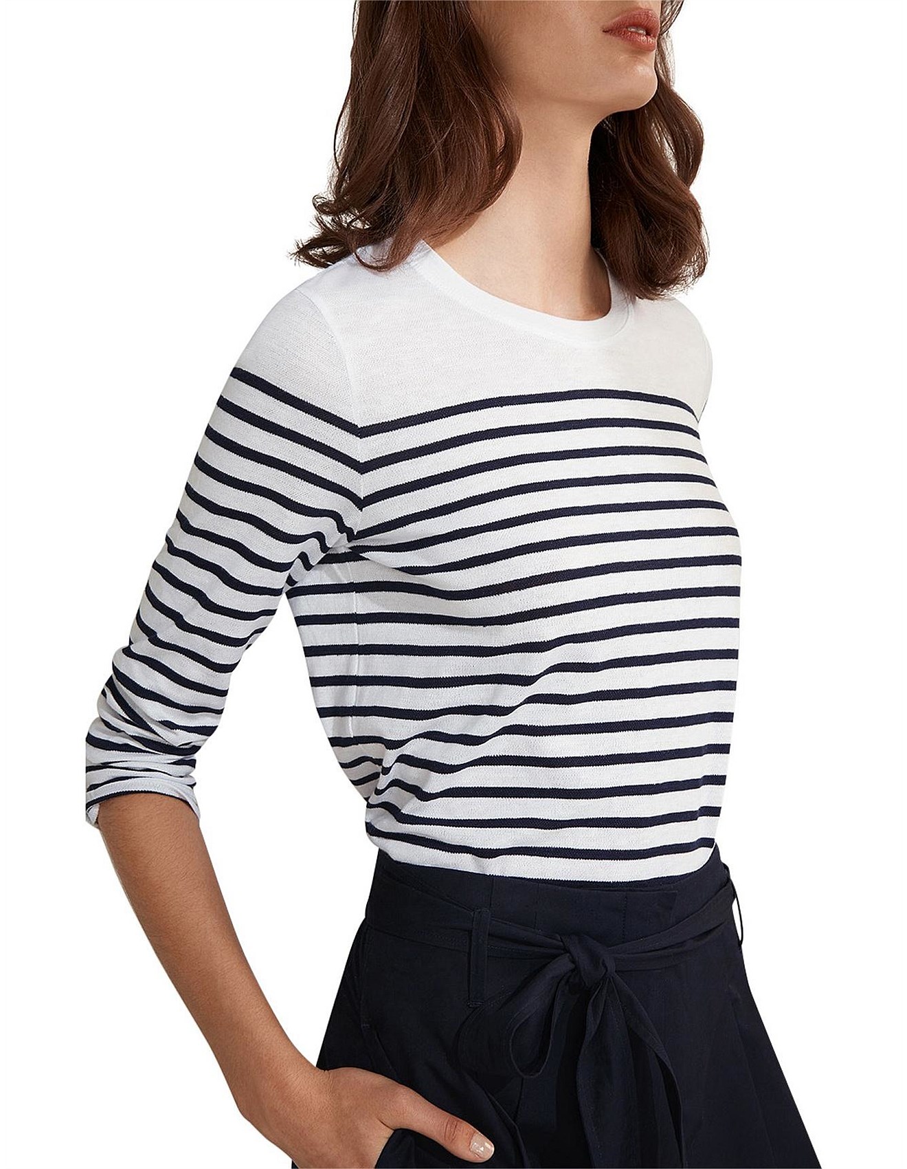 Striped store 3/4 sleeve top