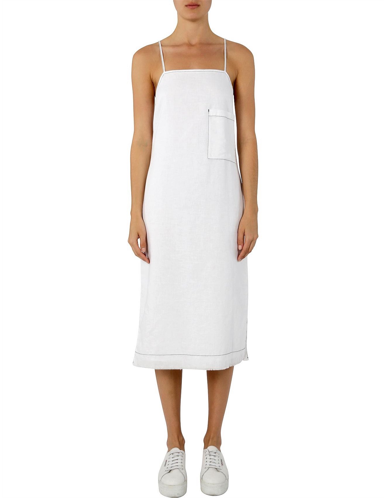 Nude Lucy Grace Contrast Stitch Dress | David Jones