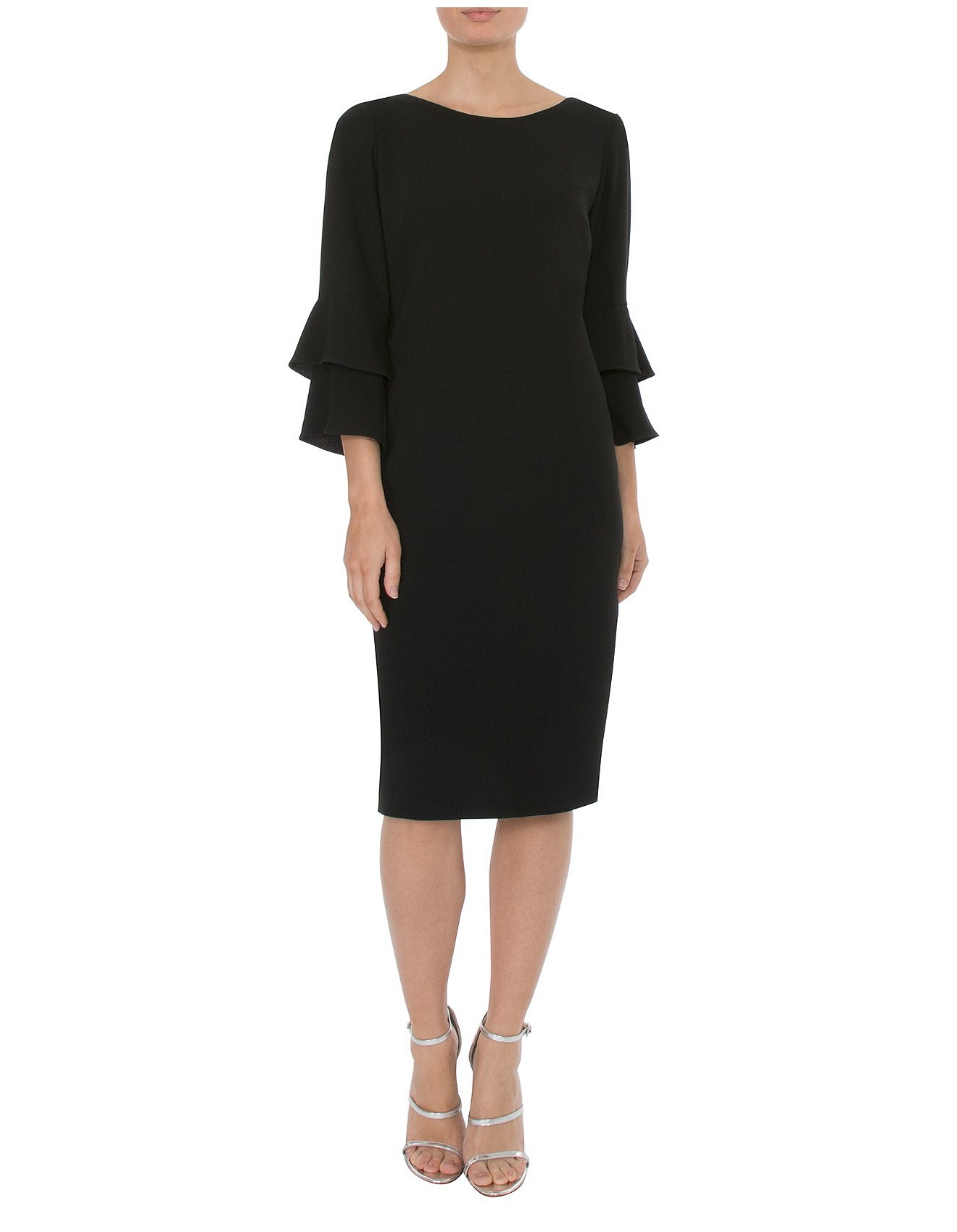 Anthea Crawford Black Ruffle Sleeve Dress David Jones