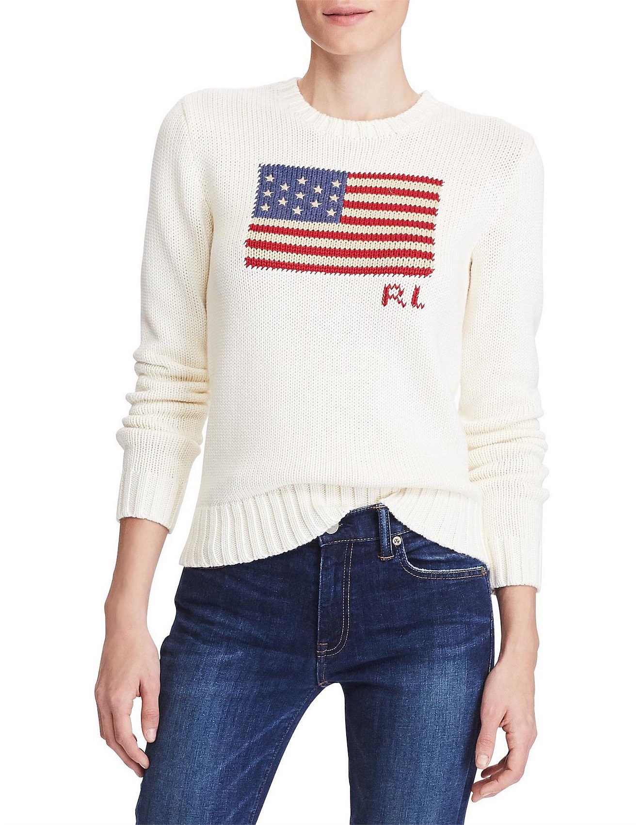 womens ralph lauren flag sweater