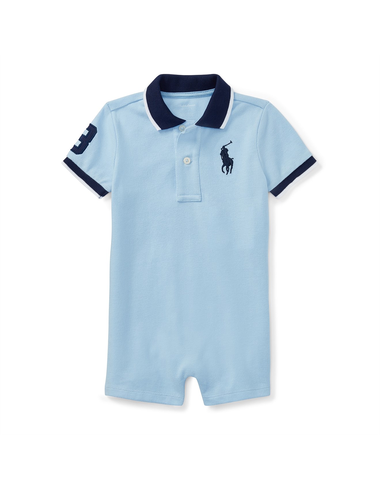 Cotton mesh polo outlet shortall