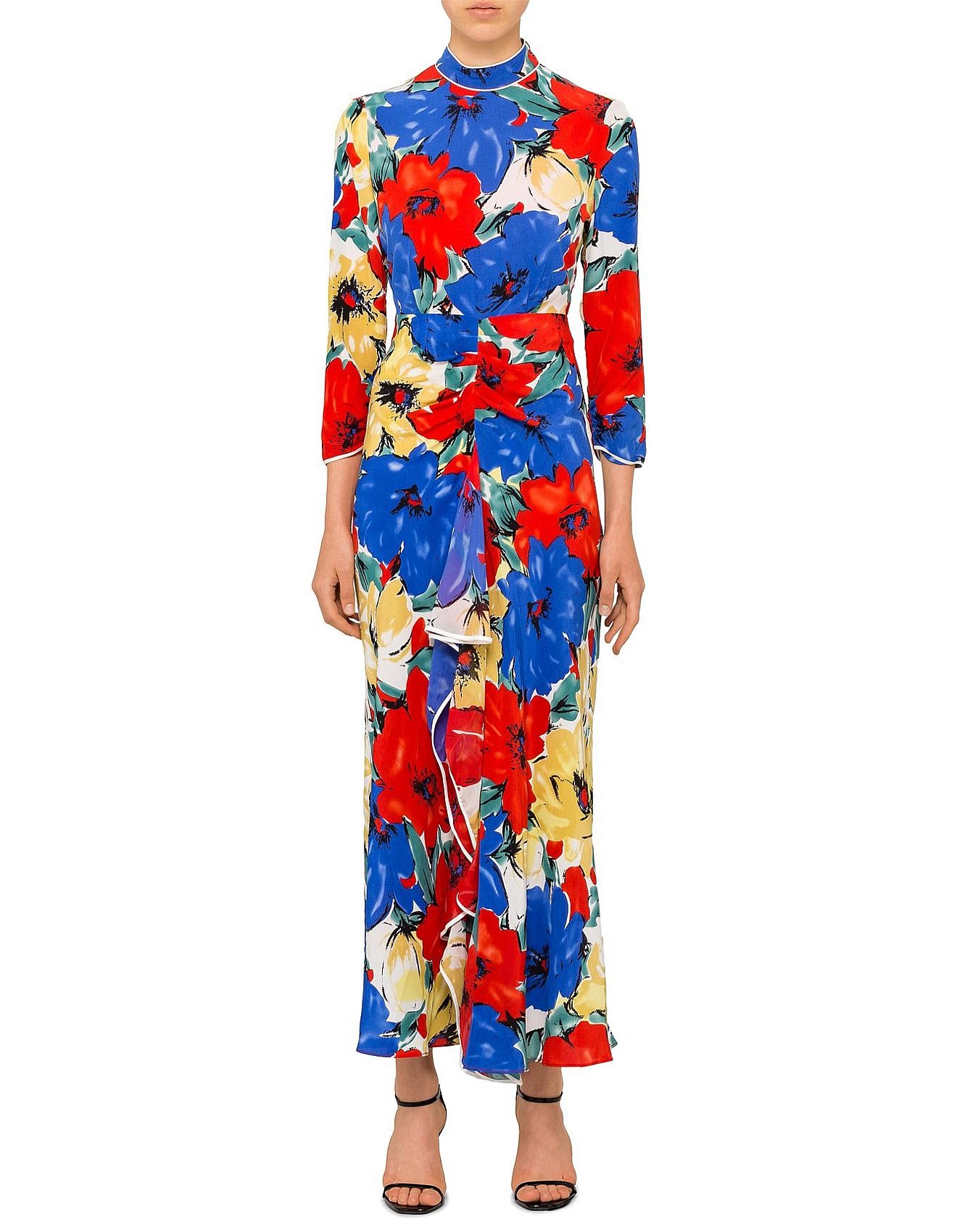 maxi dress floral long sleeve