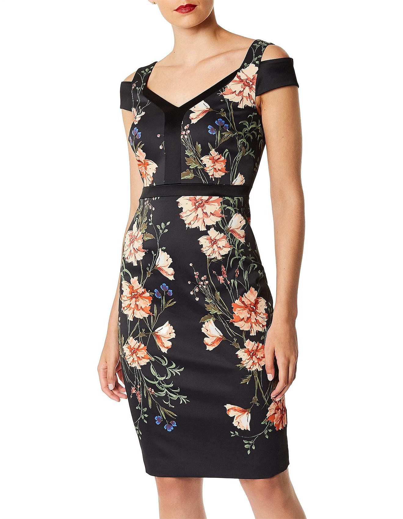 Karen millen best sale floral bodycon dress