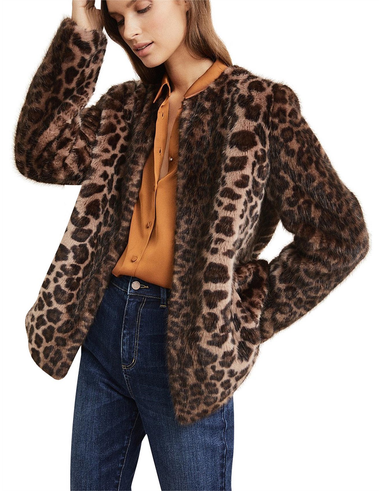 faux fur jacket david jones