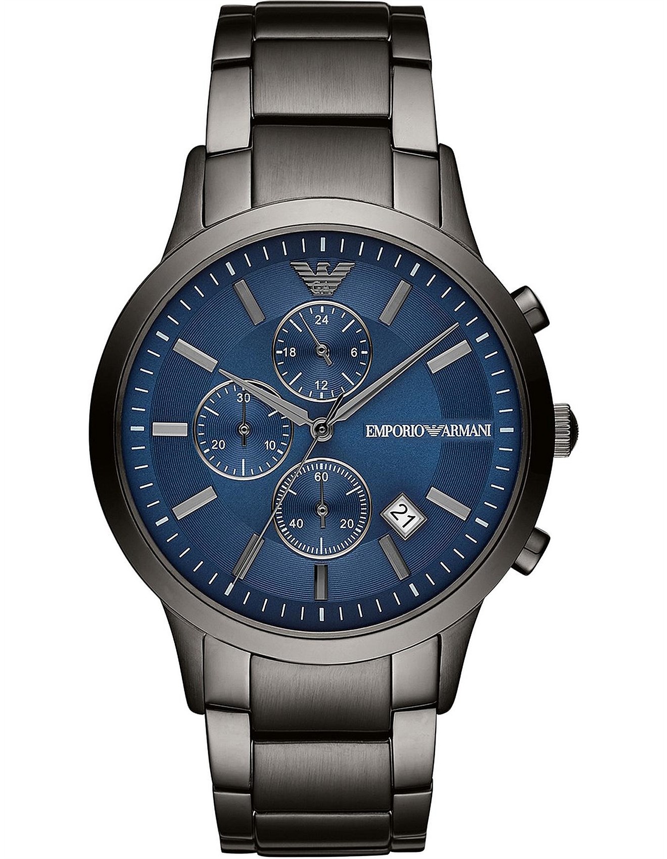 Emporio Armani: Mens Jumpers, Trackies & more | David Jones - Gunmetal  Chronograph Watch