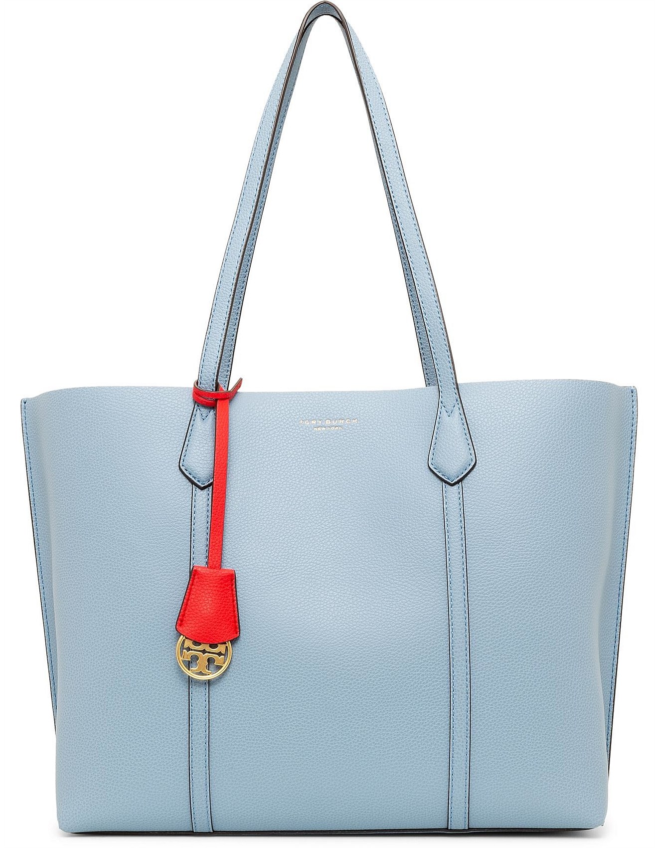 tory burch perry tote light blue