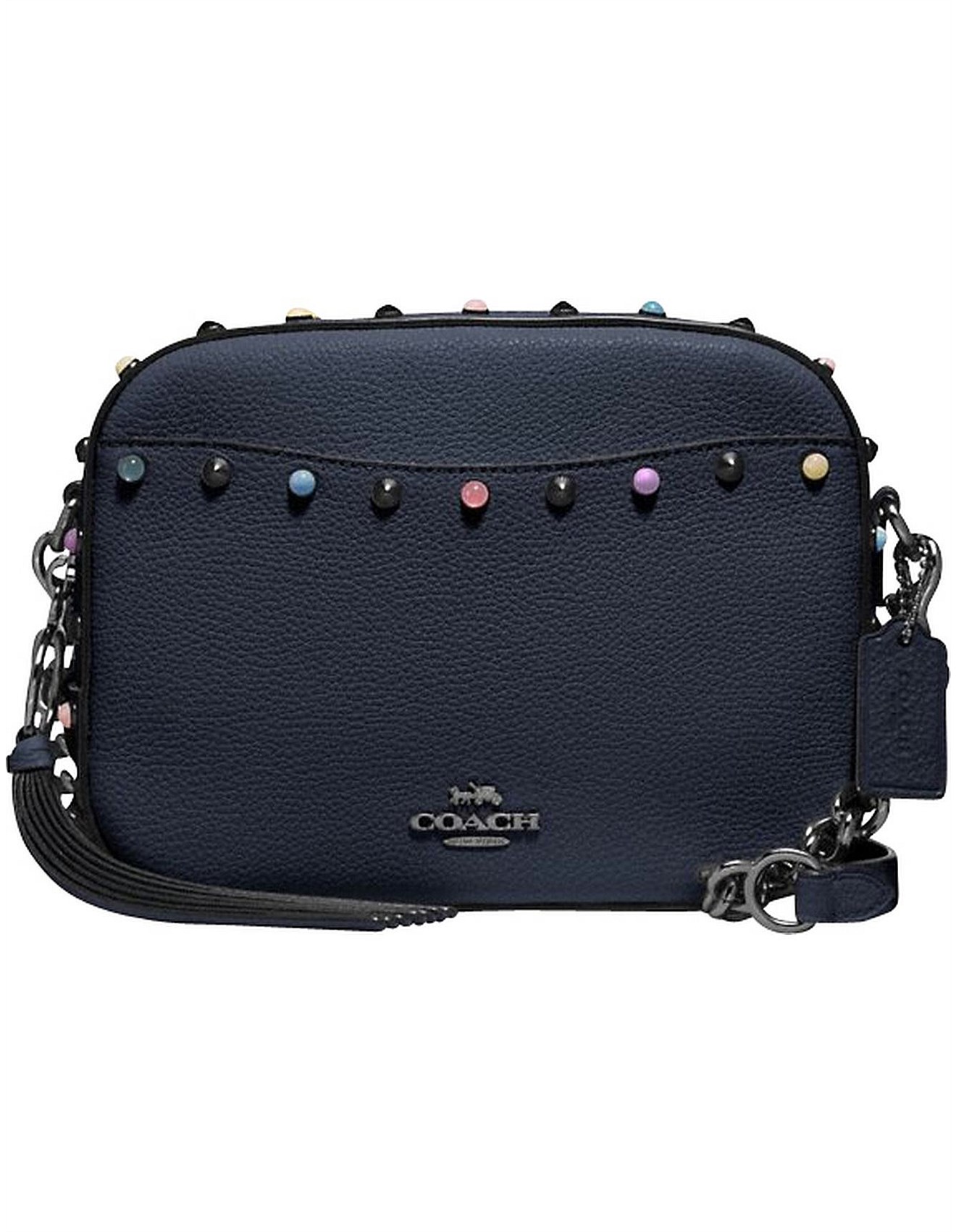 coach camera bag with rivets