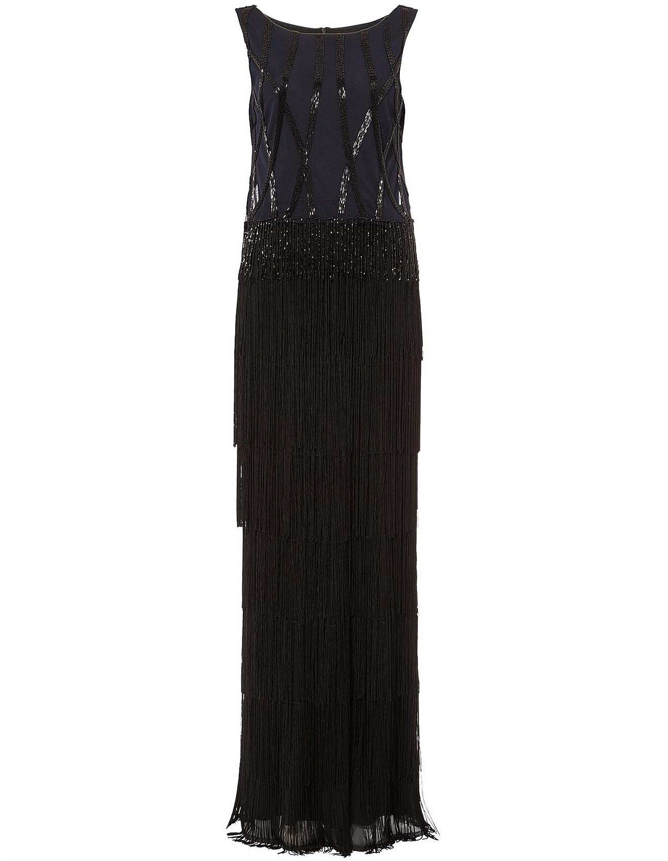 Phase Eight Viola Fringe Embellished Dress David Jones