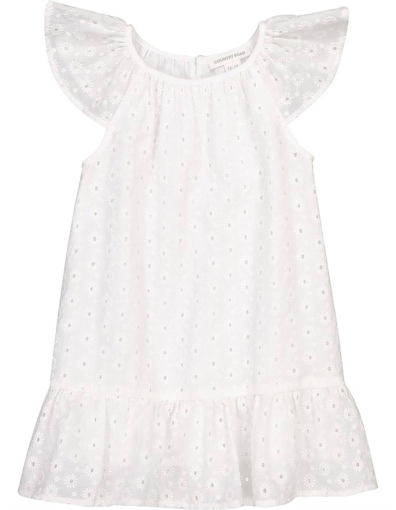 girls white broderie dress