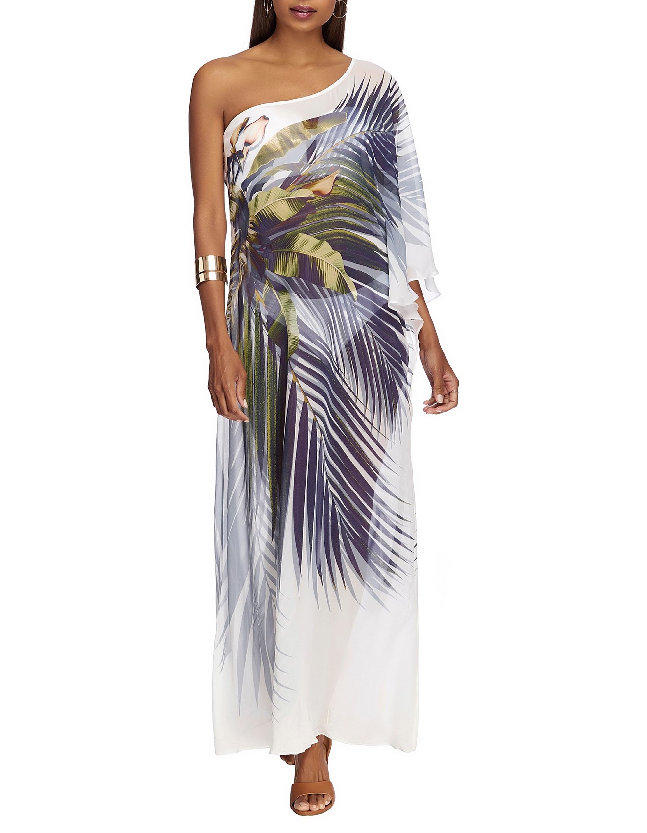 one shoulder kaftan dress