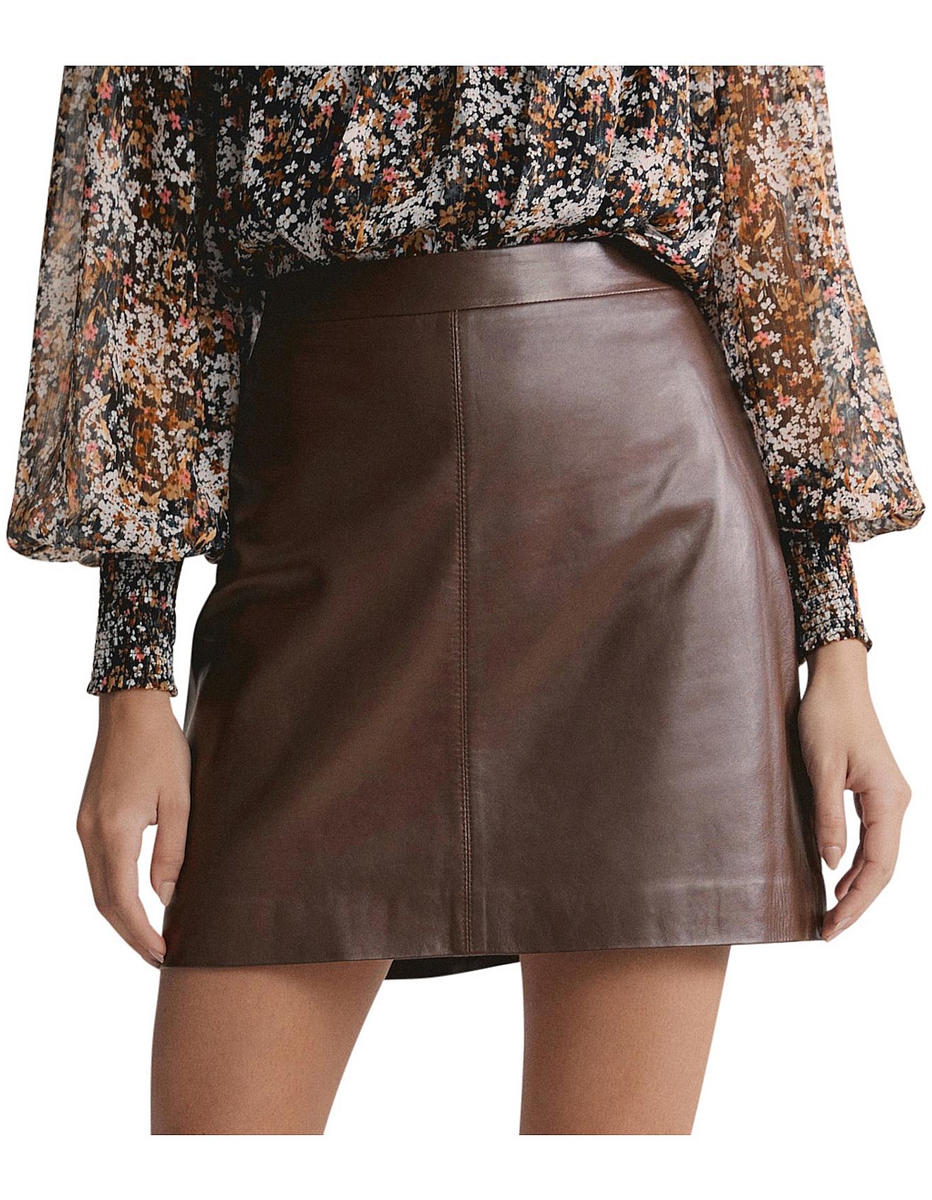 witchery leather skirt