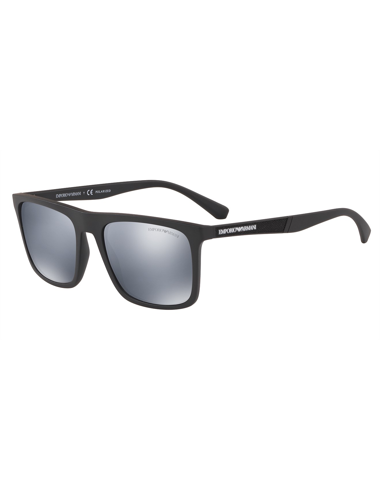 MATTE BLACK MIRROR SILVER POLAR Square Injected Sunglasses