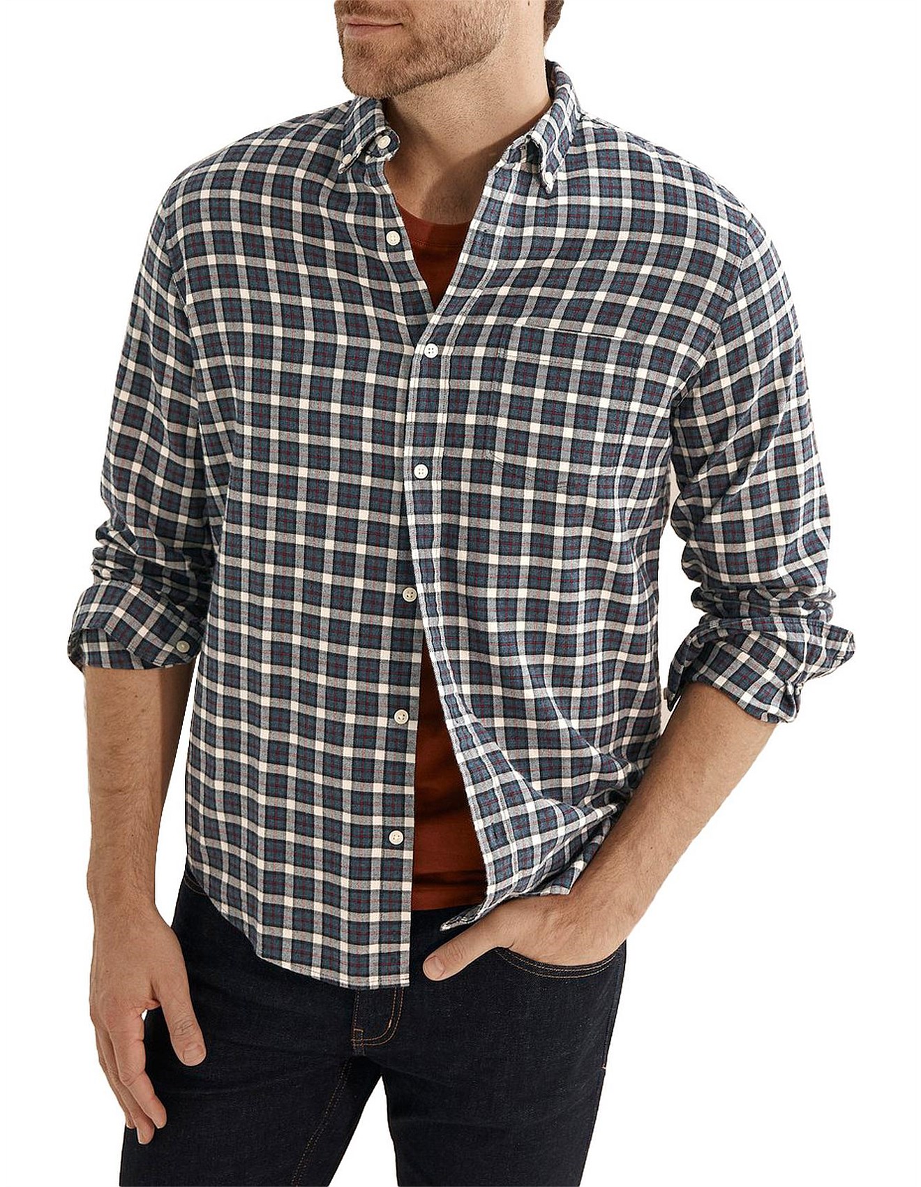 lasula oversized brushed check shirt