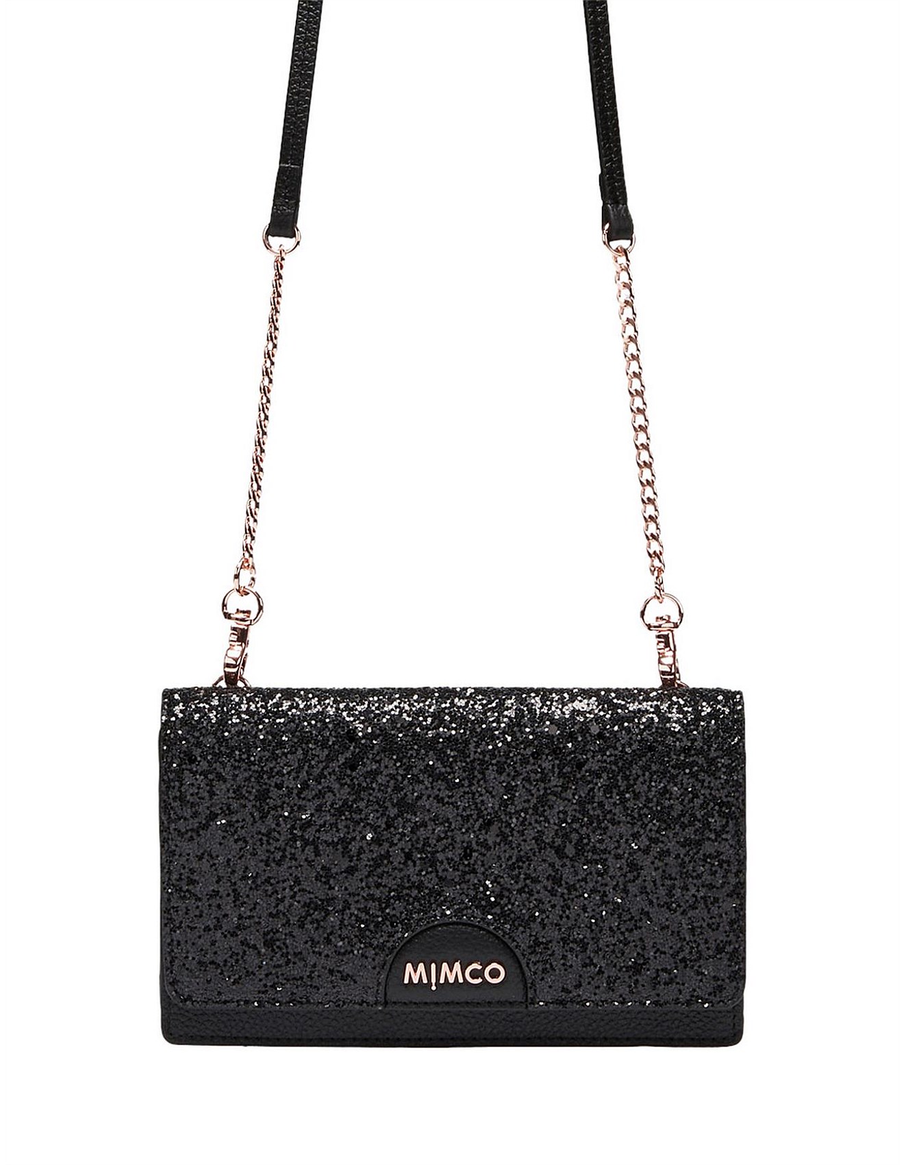 Mimco black and discount rose gold bag