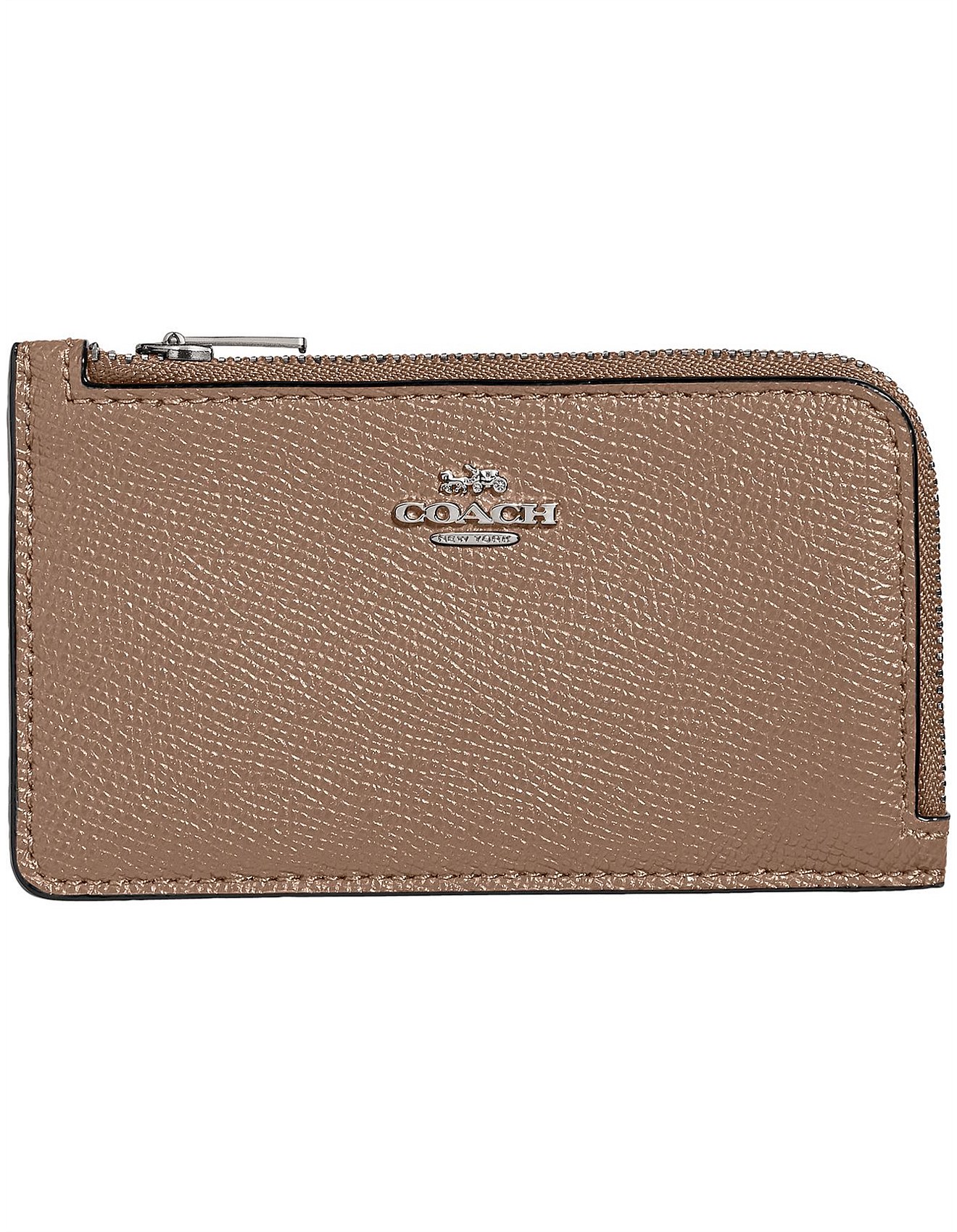 coach l zip card case