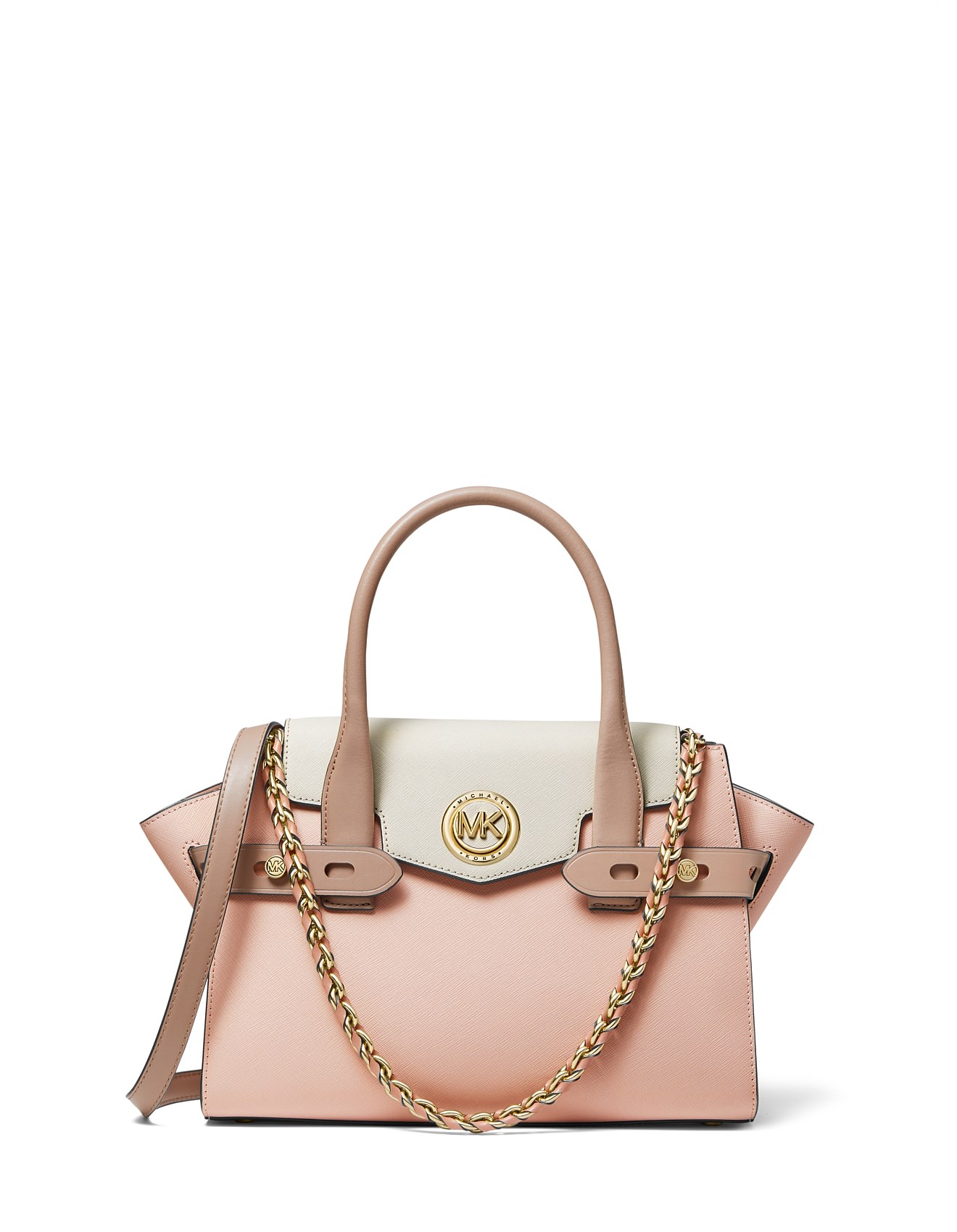 Michael Kors: Shoes, Bags & More | David Jones - Carmen Small Color-Block  Saffiano Leather Belted Satchel