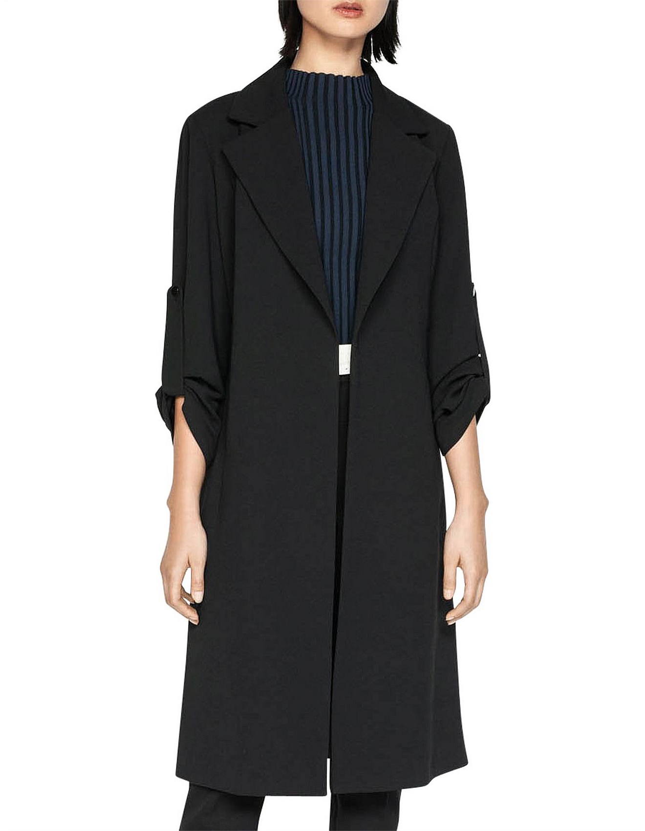 crepe trench coat