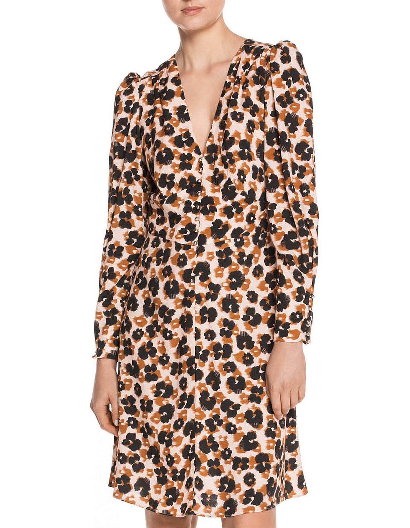 veronika maine leopard print dress