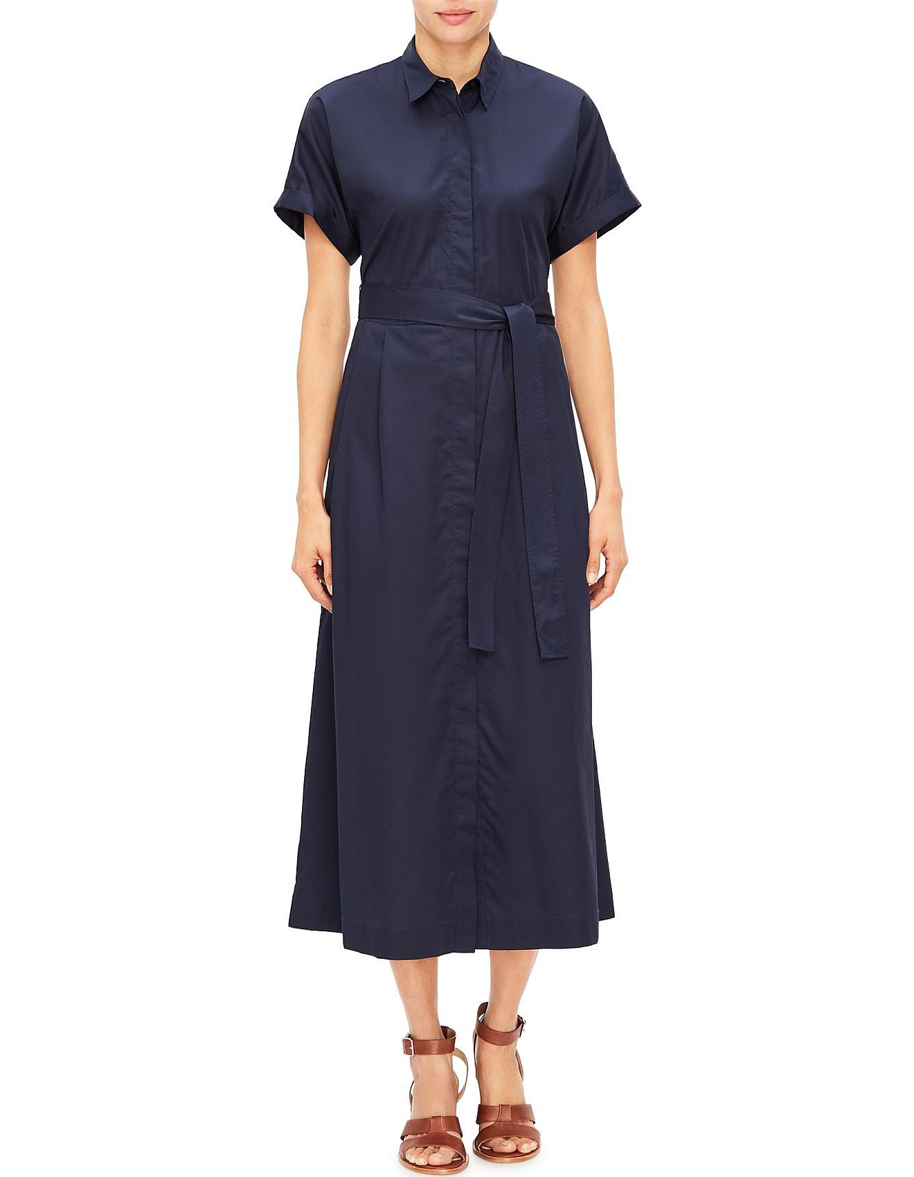 sateen shirt dress