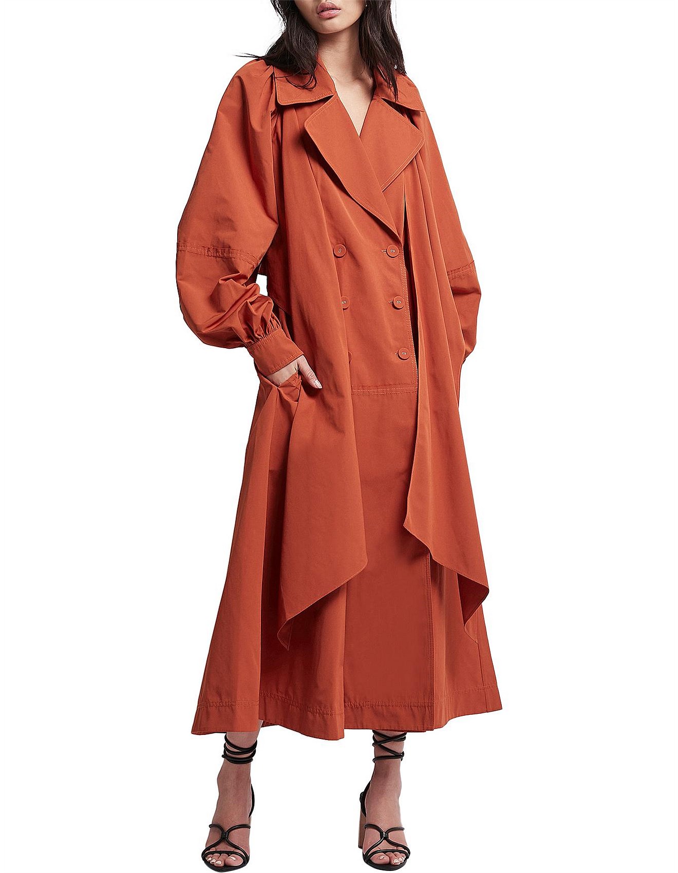 aje interlace trench dress