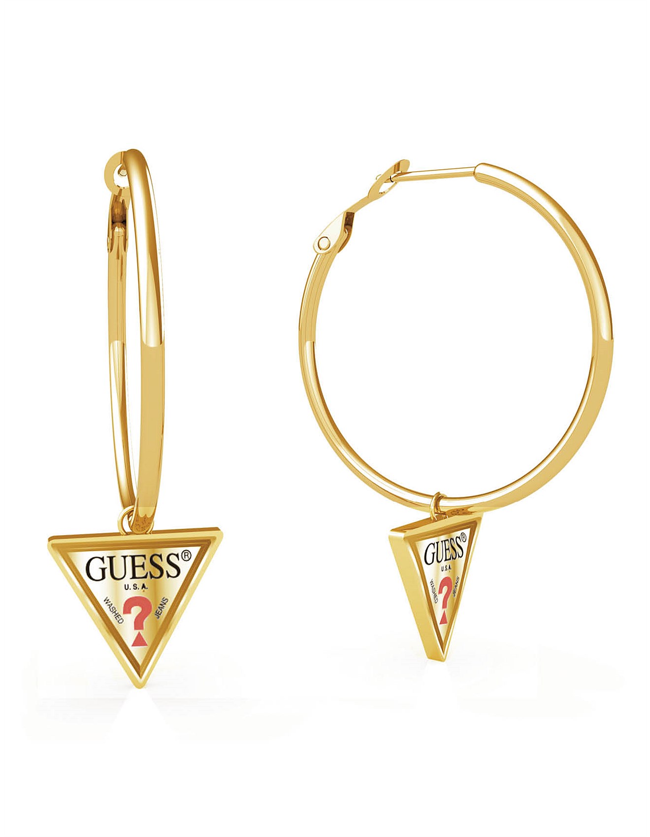 guess logo hoop earrings