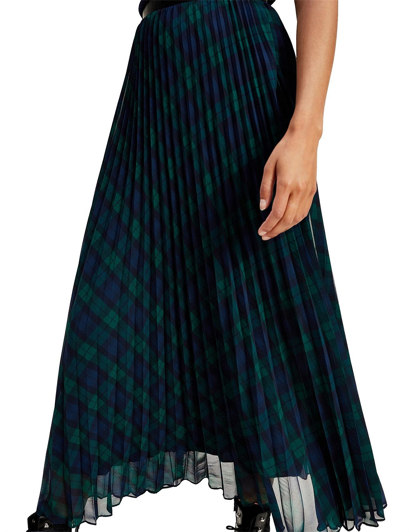 tommy hilfiger tartan midi skirt