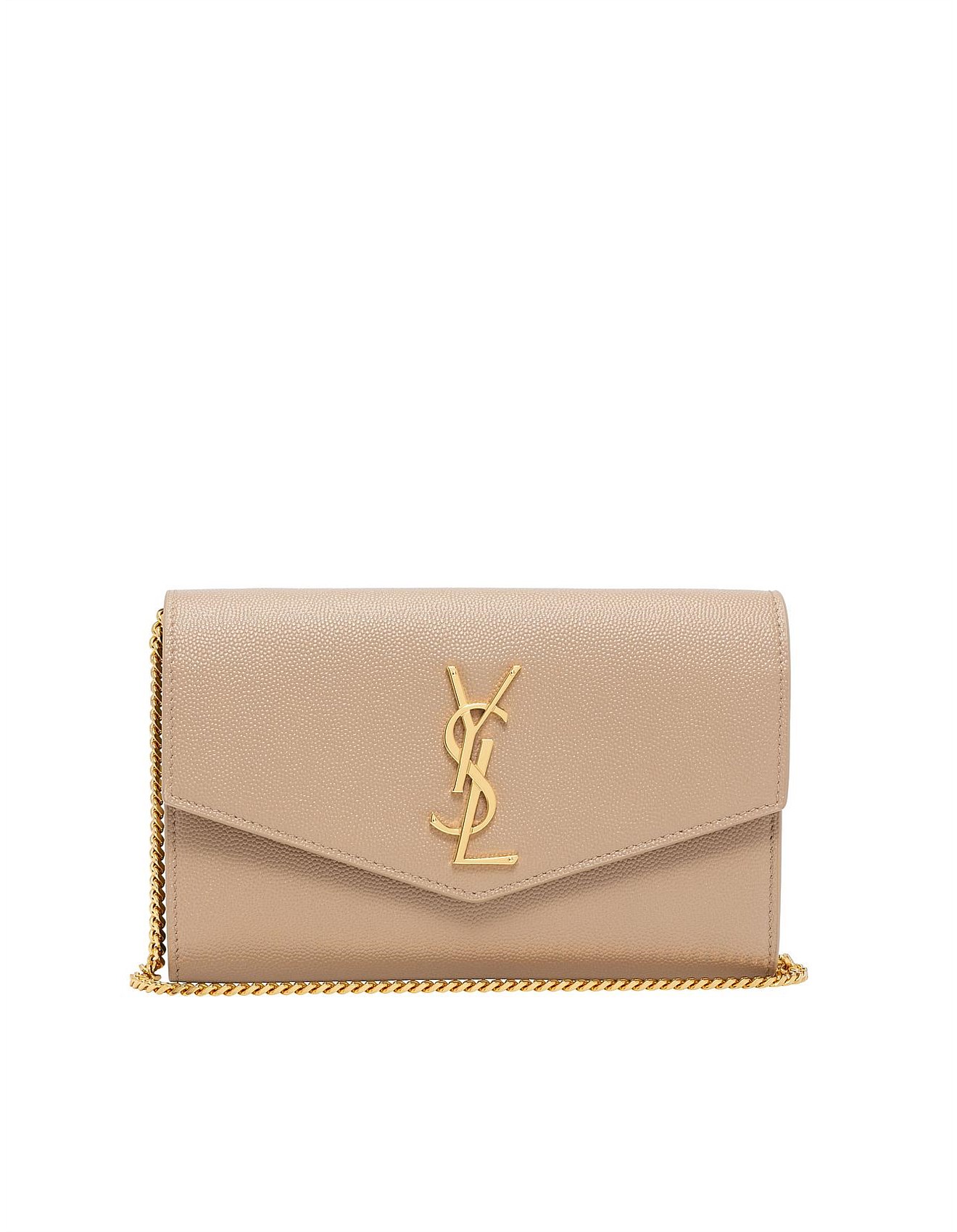 ysl dark beige clutch