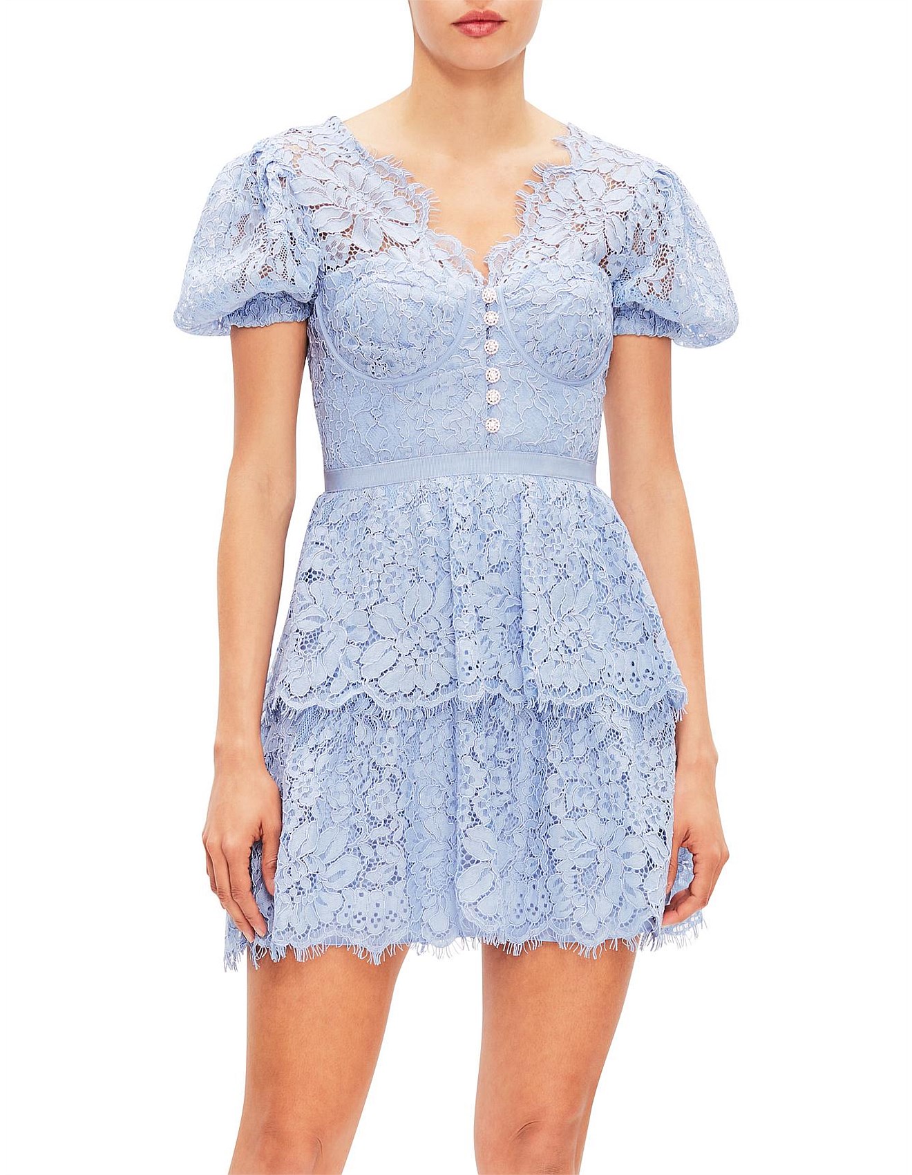 self portrait blue lace dress