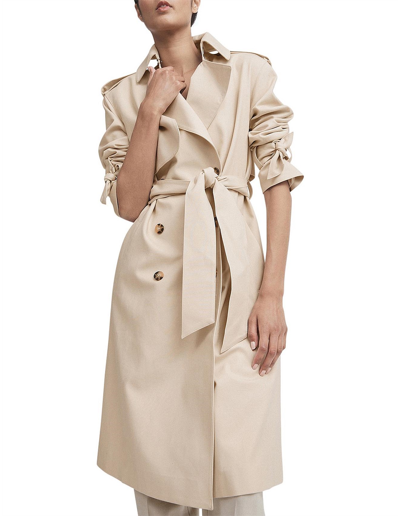 mint green trench coat